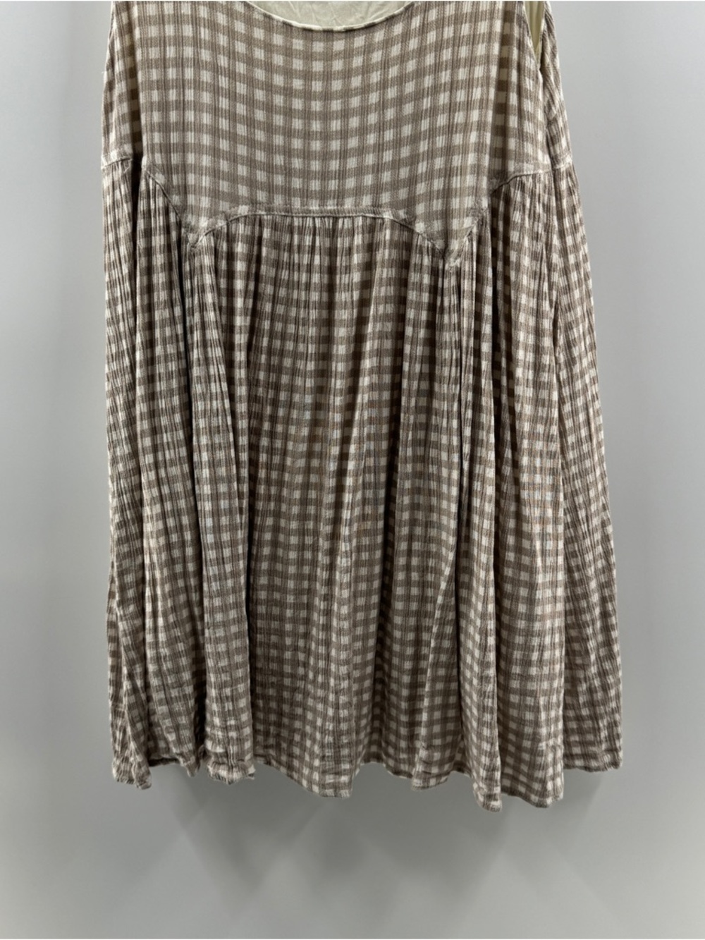 Beige Cream Gingham Dress – Women’s Small - Picture 8 of 8